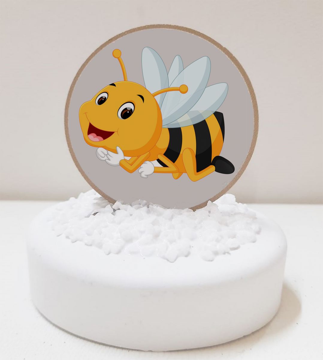 μελισσούλα Ξύλινη Φιγούρα Εκτυπωμένη Σε Πέτρα Βότσαλο Μπομπονιέρα Βάπτισης Τιμή 1.69€