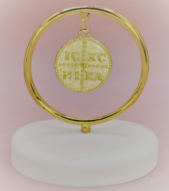 Μπομπονιέρα Βαπτισης-Γάμου Βότσαλο Κύκλος Με Κωνσταντινάτο Ποιότητα Και Τιμή 1.90€