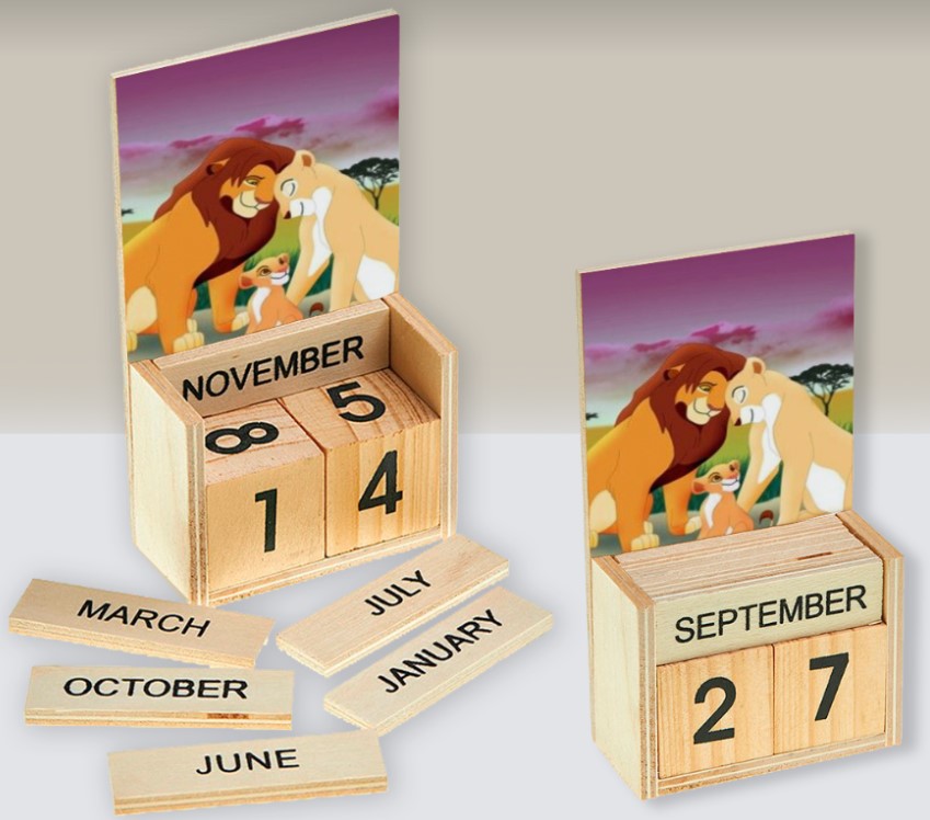 ημερολόγιο ξύλινο μπομπονιέρα βάπτισης με θέμα ζωάκια της ζούγκλας τιμή 1.90€