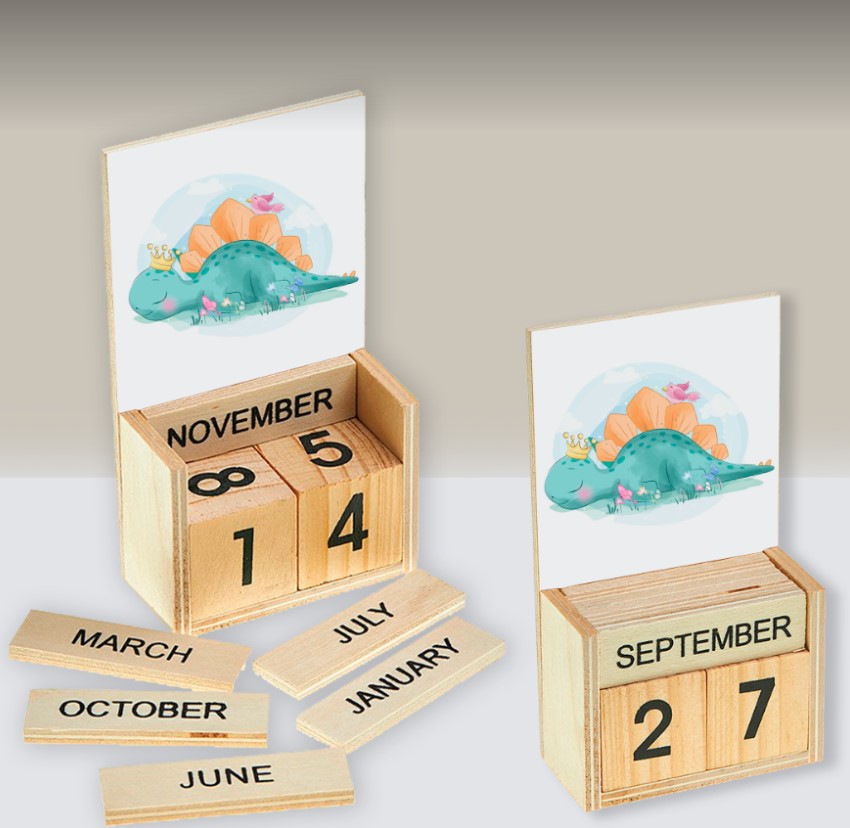 ημερολόγιο ξύλινο μπομπονιέρα βάπτισης με θέμα δεινόσαυρο τιμή 1.90€