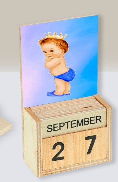 ημερολόγιο ξύλινο μπομπονιέρα βάπτισης με θέμα μικρό πρίγκιπα τιμή 1.90€