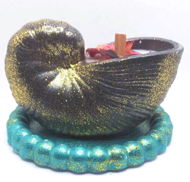 Κοχύλι Κασπώ Με Κερί Σε Πιατάκι Μπομπονιέρα Θάλασσα-Καλοκαίρι τιμή 3.40€
