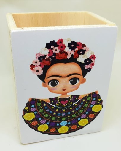 ΜΟΛΥΒΟΘΗΚΗ ΞΥΛΙΝΗ ΜΕ ΘΕΜΑ Frida Kahlo-Φρίντα Κάλο ΝΕΑ ΟΙΚΟΝΟΜΙΚΗ ΜΠΟΜΠΟΝΙΕΡΑ