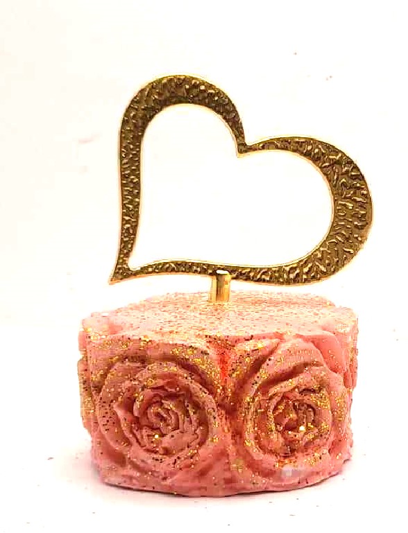μπομπονιέρα γάμου πέτρα λουλούδι με καρδιά τιμή 1.70€