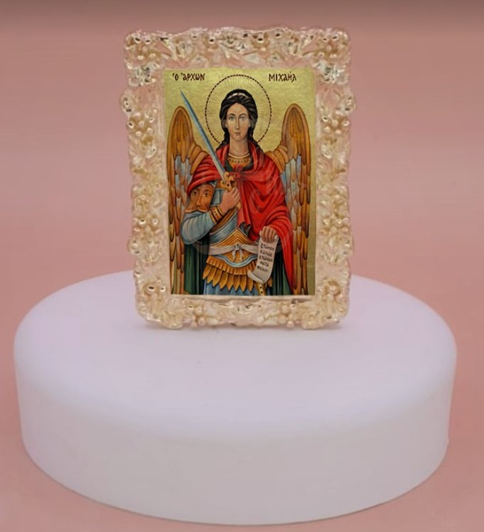 αρχάγγελος μιχαήλ εικόνα Κορνίζα Σε Βότσαλο Μπομπονιέρα τιμή 2.60€