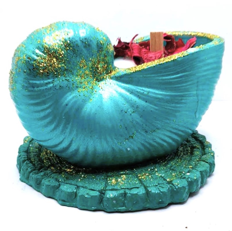 Κοχύλι Κασπώ Με Κερί Σε Πιατάκι Μπομπονιέρα Θάλασσα-Καλοκαίρι Τιμή 3.40€