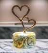 Μπομπονιέρα Πέτρα Λουλούδι Με Διπλή Καρδιά 1.80€
