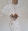Σωλήνας Γυάλινος Με Φελλό 12 Εκ-15 Εκ. Στολισμένος Με Καρδιά Πλέξιγκλας Με 5 Κλασσικά Κουφέτα Έτοιμη Μπομπονιέρα Βάπτισης-Γάμου Σε Προσφορά τιμή 1.85€