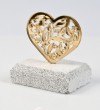 Plexiglass καρδιά χρυσή σε μάρμαρο 7X8CM Μπομπονιέρα Βάπτισης-Γάμου Νεο Σχέδιο 2023 Τιμή 1.80€