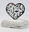 Plexiglass καρδιά μαύρη σε μάρμαρο 7X8CM Μπομπονιέρα Βάπτισης-Γάμου Νεο Σχέδιο 2023 Τιμή 1.80€