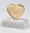 Plexiglass καρδιά χρυσή σε μάρμαρο 7X7CM Μπομπονιέρα Βάπτισης-γάμου Νεο Σχέδιο 2023 τιμή 1.60€