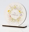 Καδράκι με τυπωμένο σχέδιο boho λουλούδια Φ10cm Μπομπονιέρα Βάπτισης Τιμή 1.45€