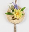Κρεμαστή μπομπονιέρα με λουλούδια και plexiglass στοιχείο 11*40CM Μπομπονιέρα Βάπτισης-Γάμου Τιμή 1.75€