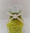 μπουκαλάκι γυάλινο με αρωματικά άλατα μπάνιου στολισμένο με λουλουδάκι μπομπονιέρα βάπτισης τιμή 1.69€