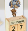 ημερολόγιο ξύλινο μπομπονιέρα βάπτισης με θέμα αρκουδάκι με μπαλόνια τιμή 1.90€