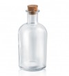 Γυάλινο Διάφανο Στρογγυλό Μπουκάλι 6x13.5 Cm Με Κούμπωμα Από Φελλό Και Χωρητικότητα 200 Ml Μπομπονιερα Υλικα