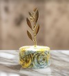 μπομπονιέρα πέτρα λουλούδι με κλαδί ελιάς τιμή 1.70€